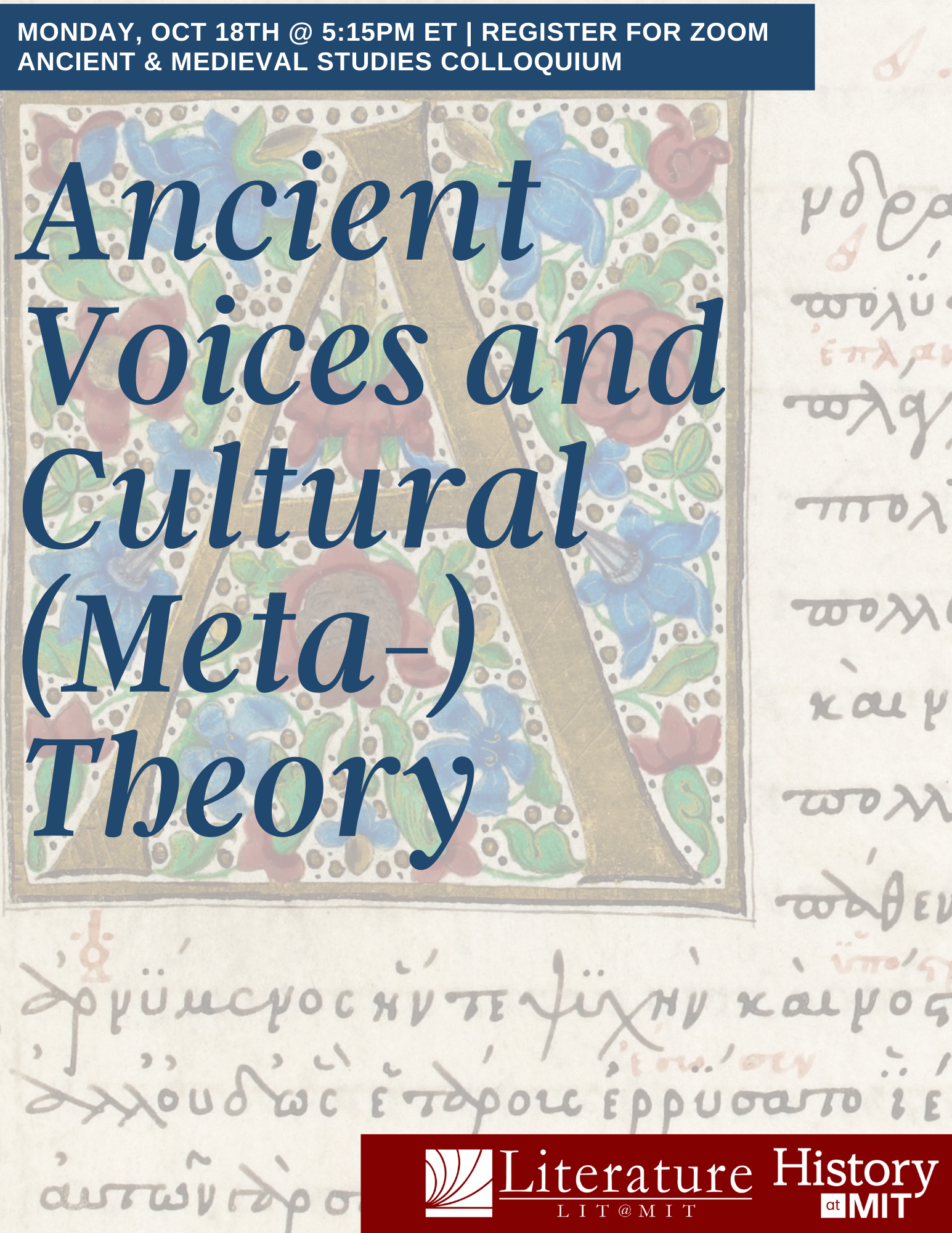 AMS presents, "Ancient Voices and Cultural (Meta-)Theory" with Lit & History Prof Alexander Forte