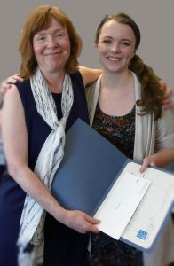 Literature Section Head, Mary Fuller, and Prize Winner, Anna Walsh