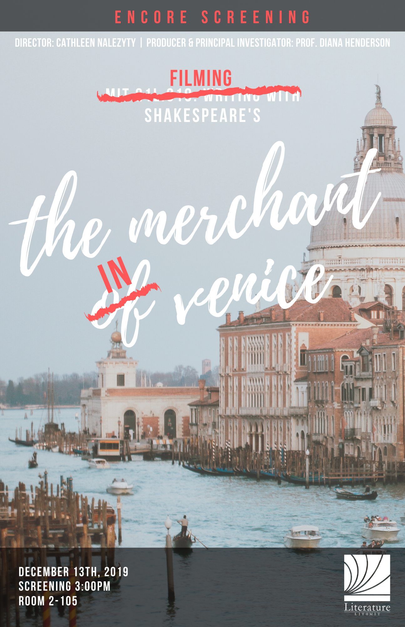 12/13 Encore Screening of “Filming with Shakespeare’s The Merchant in Venice”