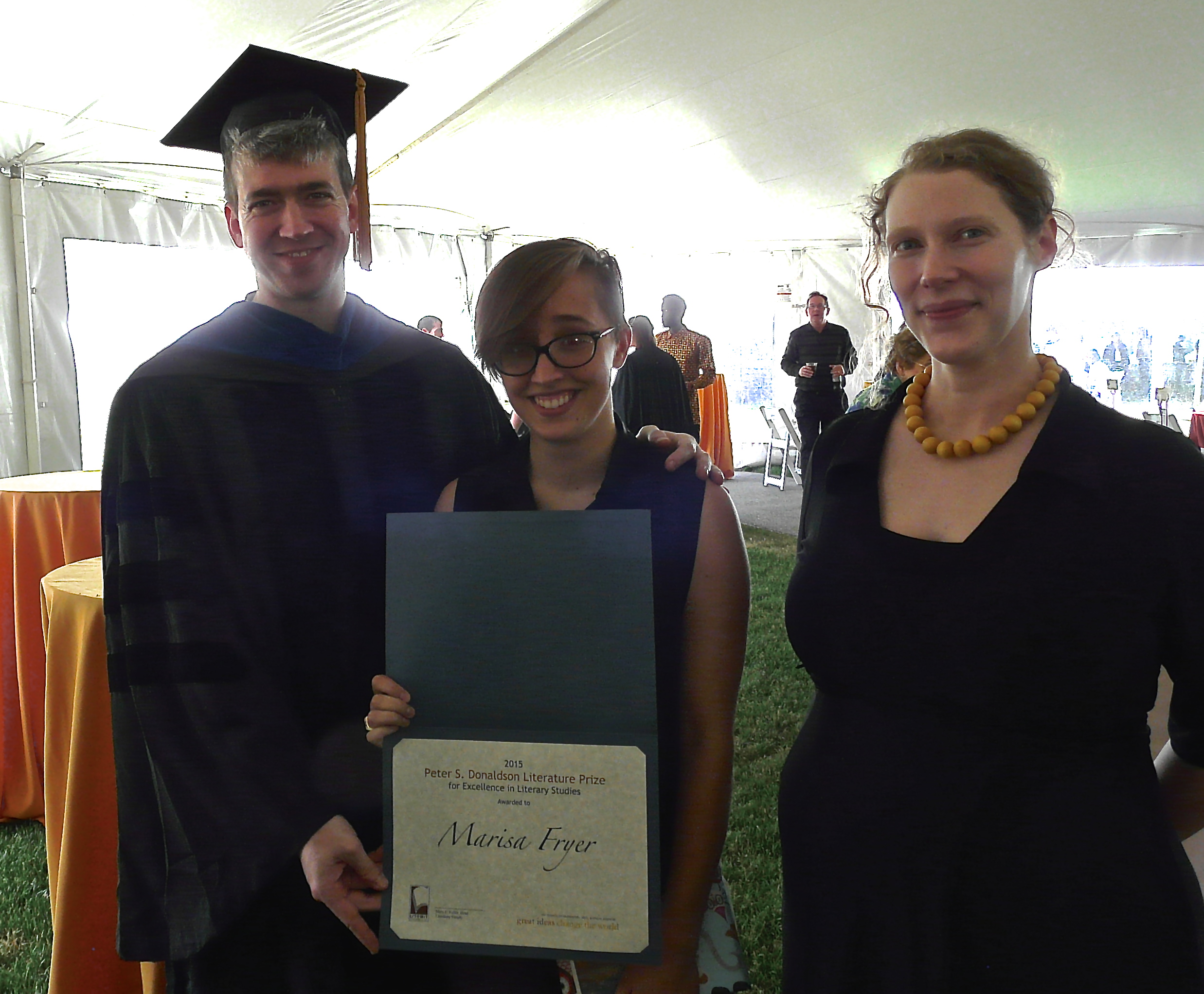 2015 Peter S. Donaldson Prize for Excellence in Literary Studies is Marisa Fryer