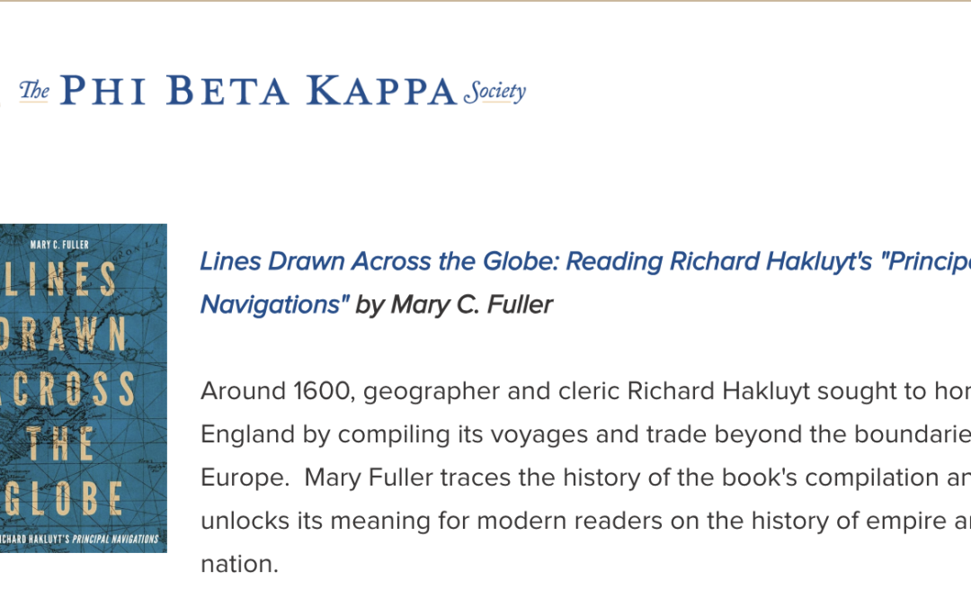 Prof Mary Fuller on Phi Betta Kappa Society’s list of “What First-Years Read in 2023”
