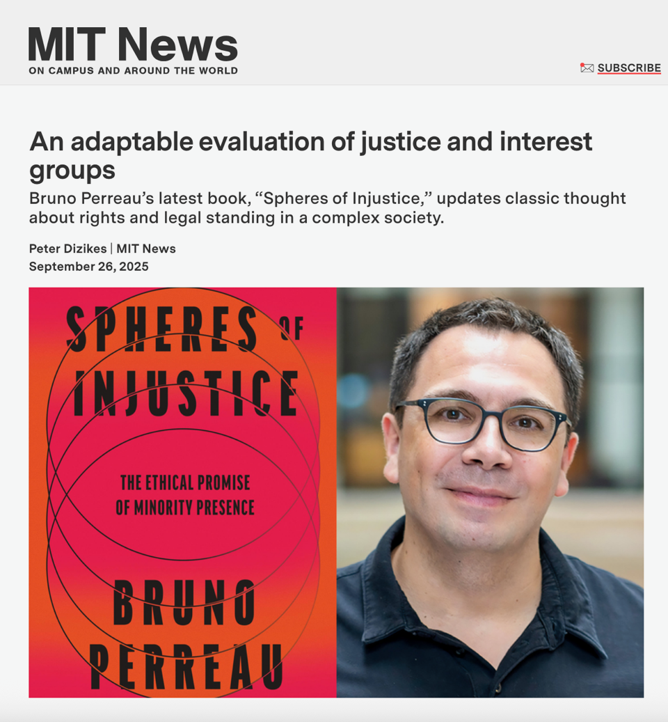 MIT News | An adaptable evaluation of justice and interest groups with Prof Bruno Perreau