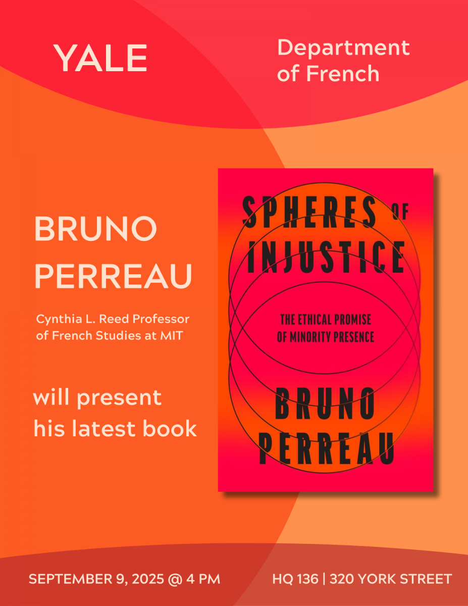 Sept 9 | Yale University, Department of French presents, Lecture by Bruno Perreau